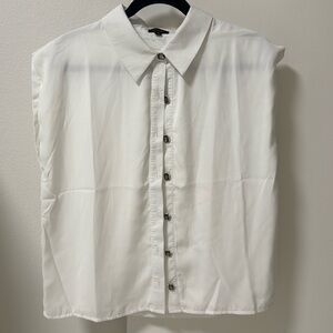 White Blouse with rhinestone buttons